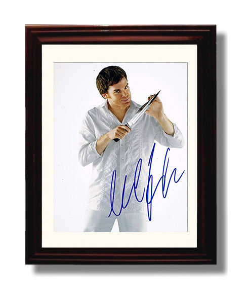 Dexter - Michael C Hall Knife Reflection - Vintage Television Wall Art - 8x10 Beveled Frame wall art print - television decor
