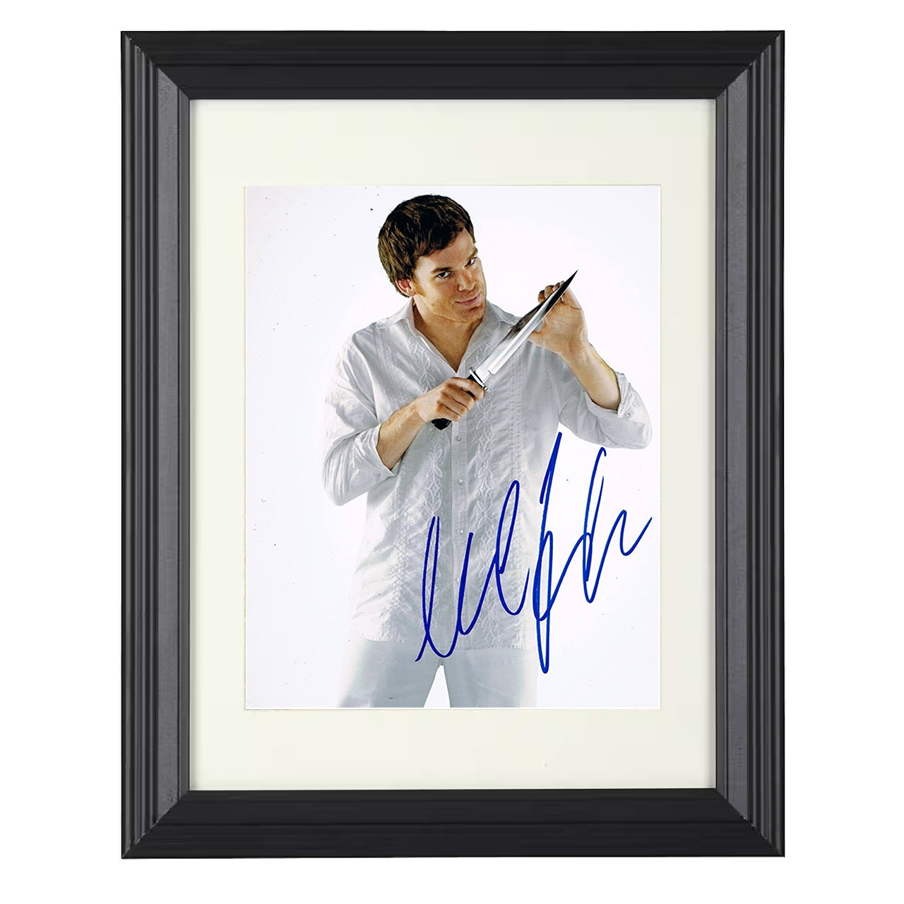 Dexter – Michael C Hall Knife Reflection – 8x10 black beveled framed television wall art