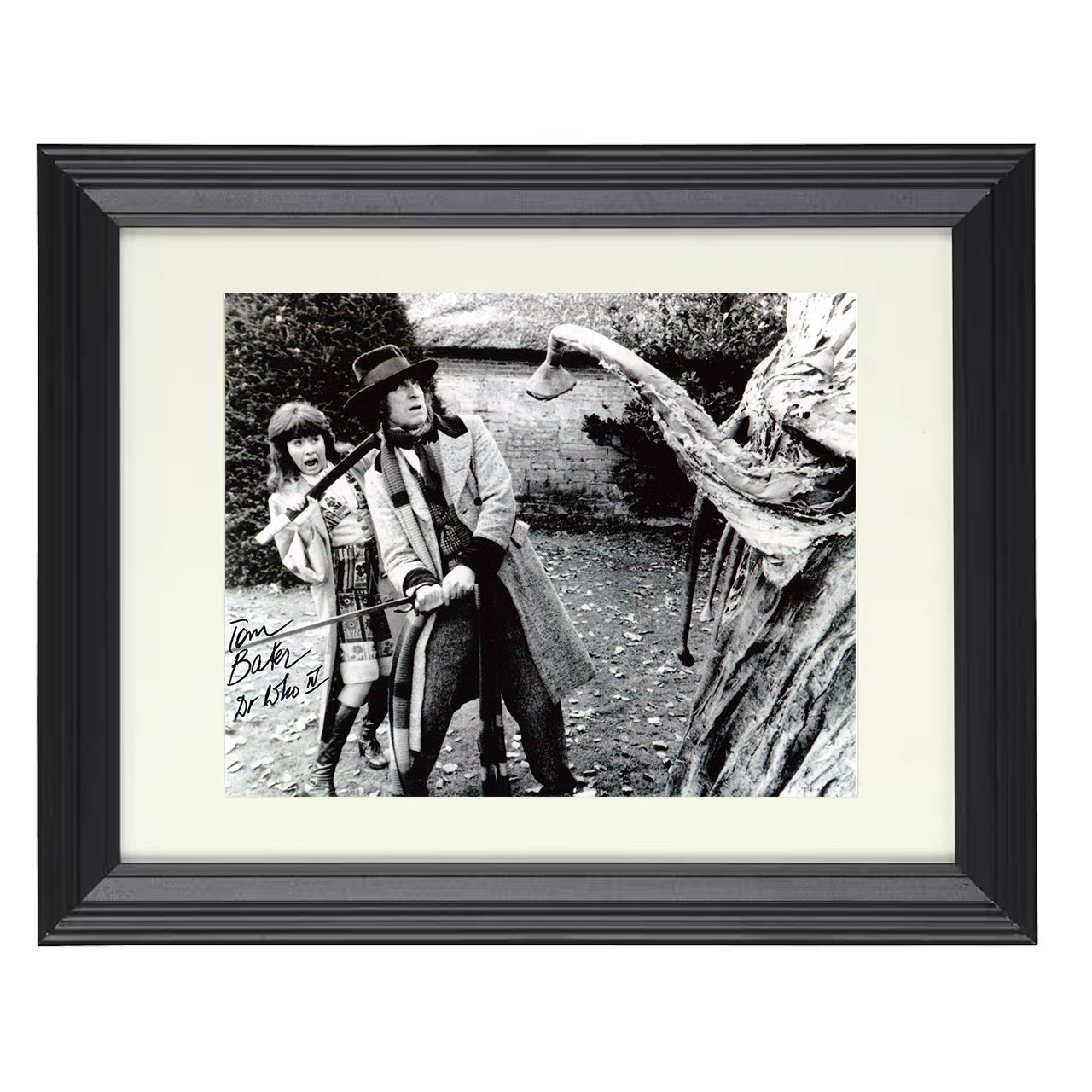 Doctor Who – Fourth Doctor Giant Plant Encounter Scene – 8x10 black beveled framed television wall art