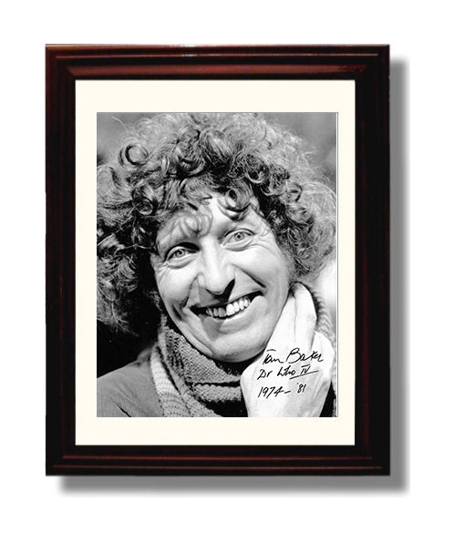 Doctor Who - Tom Baker (Fourth Doctor) Classic Curly Hair Scarf - Vintage Television Wall Art - 8x10 Beveled Frame wall art print - television decor