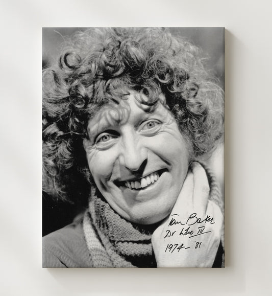 Doctor Who - Tom Baker (Fourth Doctor) Classic Curly Hair Scarf - Canvas television wall art
