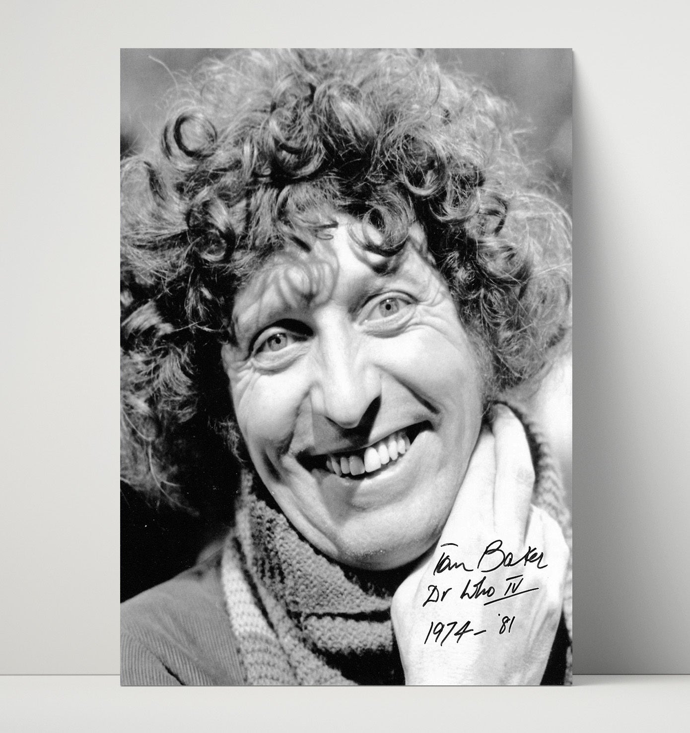 Doctor Who - Tom Baker (Fourth Doctor) Classic Curly Hair Scarf - Vintage Television Wall Art - 16x20 Unframed Print wall art print - television decor