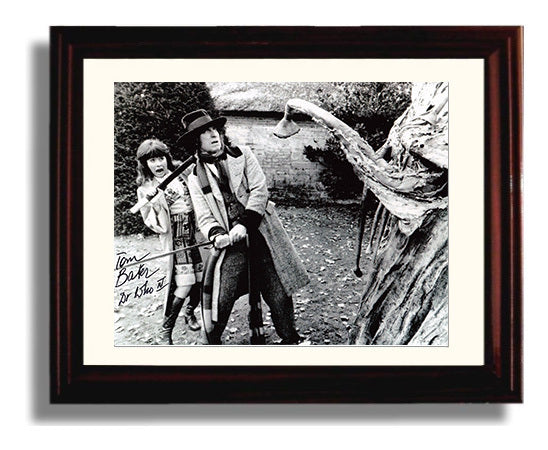 Doctor Who - Tom Baker (Fourth Doctor) Giant Plant Encounter Scene - Vintage Television Wall Art - 8x10 Beveled Frame wall art print - television decor
