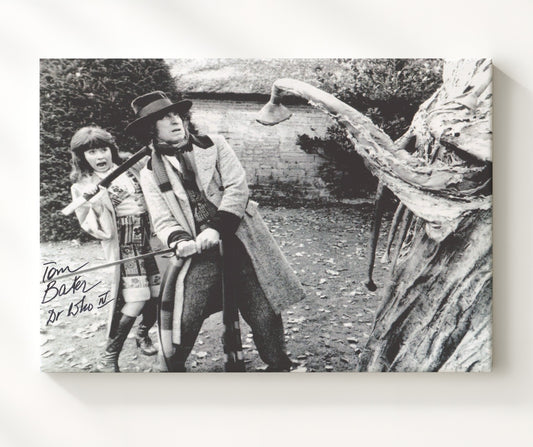 Doctor Who - Tom Baker (Fourth Doctor) Giant Plant Encounter Scene - Canvas television wall art