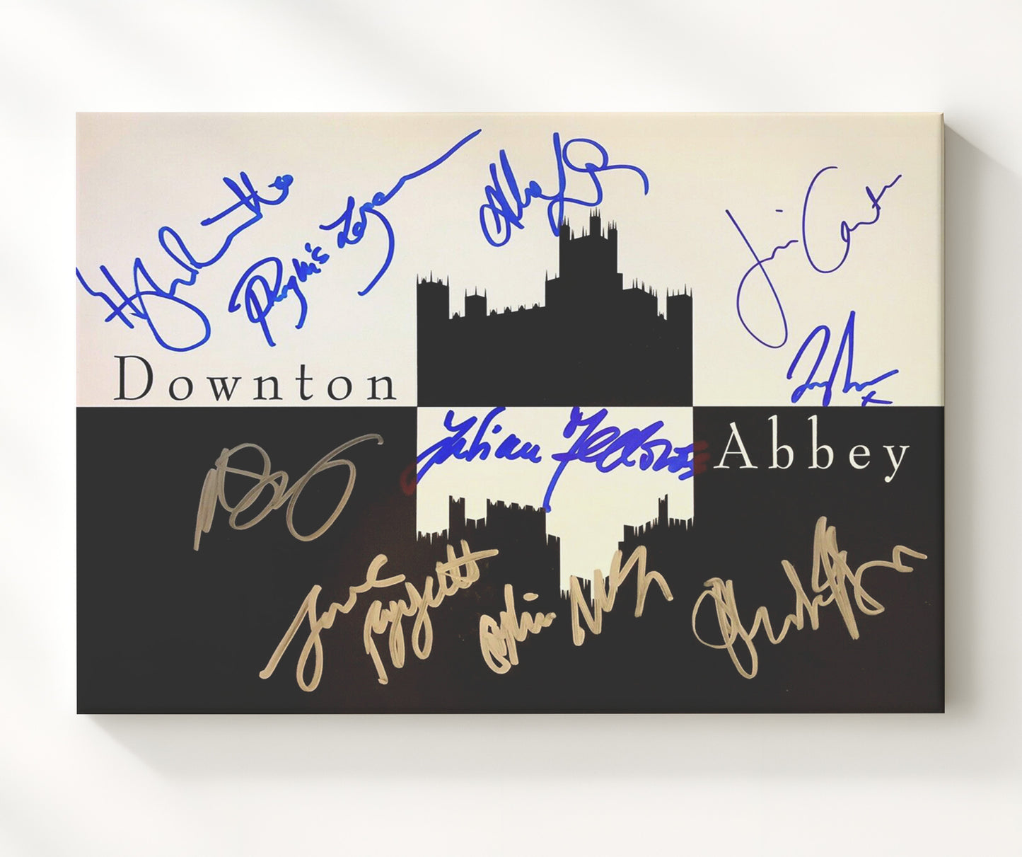 Downton Abbey - Hugh Bonneville (Robert Crawley) Ensemble Cast Estate Title Card Scene - Vintage Television Wall Art - 20x24 Canvas wall art print - television decor
