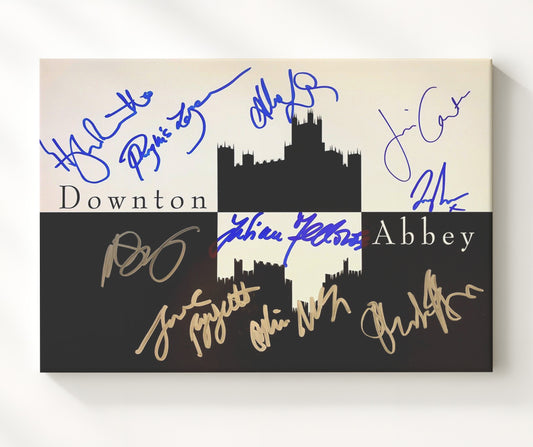 Downton Abbey - Hugh Bonneville (Robert Crawley) Ensemble Cast Estate Title Card Scene - Canvas television wall art