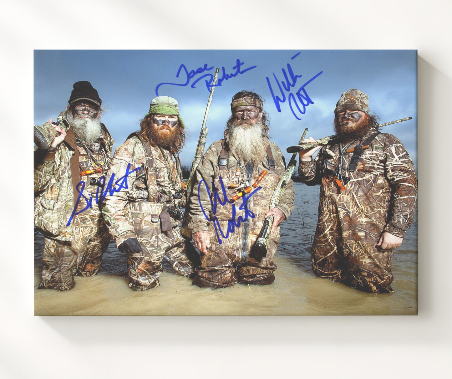 Duck Dynasty - Phil Robertson (Himself) Ensemble Duck Hunt Water Scene - Vintage Television Wall Art - 20x24 Canvas wall art print - television decor