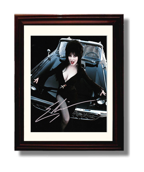 Elvira Mistress of the Dark - Cassandra Peterson Gothic Horror Host Icon - Vintage Television Wall Art - 8x10 Beveled Frame wall art print - television decor