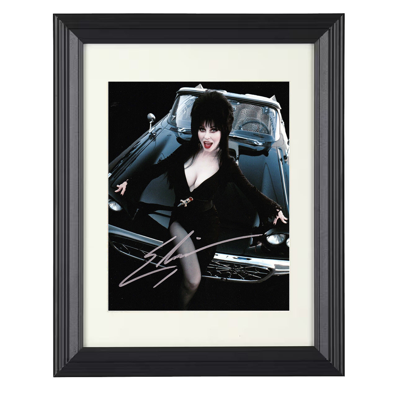 Elvira Mistress of the Dark – Cassandra Peterson Gothic – 8x10 black beveled framed television wall art