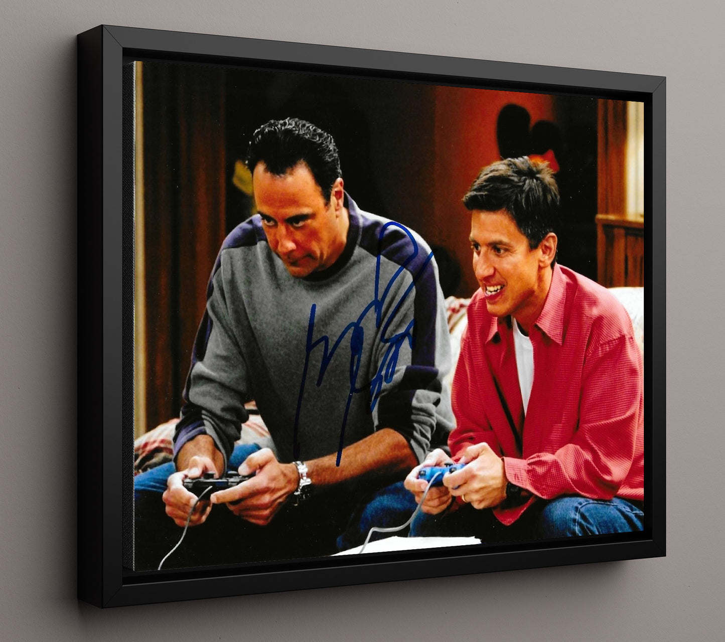 Everybody Loves Raymond - Brad Garrett (Robert Barone) Living Room Video Game Scene - Vintage Television Wall Art - 16x20 Framed Canvas wall art print - television decor