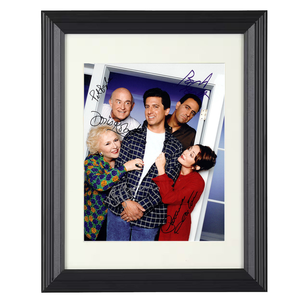 Everybody Loves Raymond – Ray Romano Family Cast Doorway – 8x10 black beveled framed television wall art