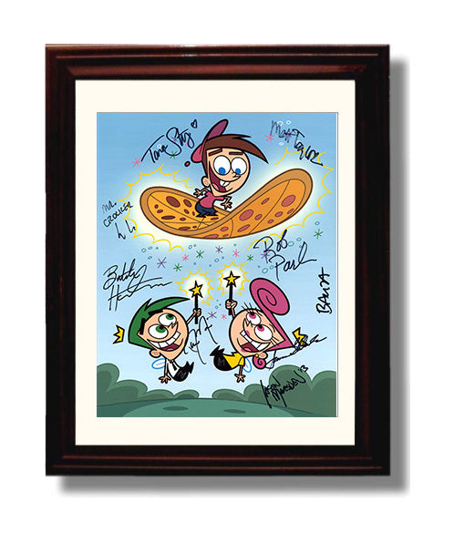 Fairly OddParents - Timmy Turner Cosmo Wanda Pizza Carpet - Vintage Television Wall Art - 8x10 Beveled Frame wall art print - television decor