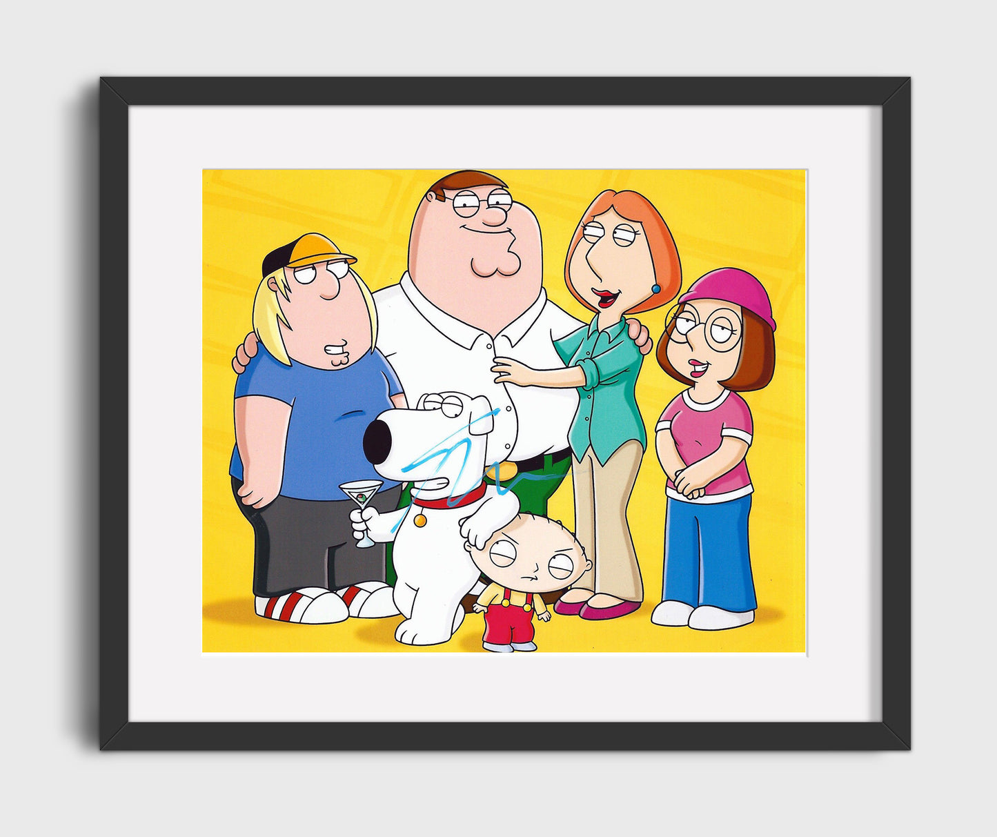 Family Guy - Seth MacFarlane (Creator) Griffin Family Cast Art - Vintage Television Wall Art - 16x20 Gallery Frame wall art print - television decor