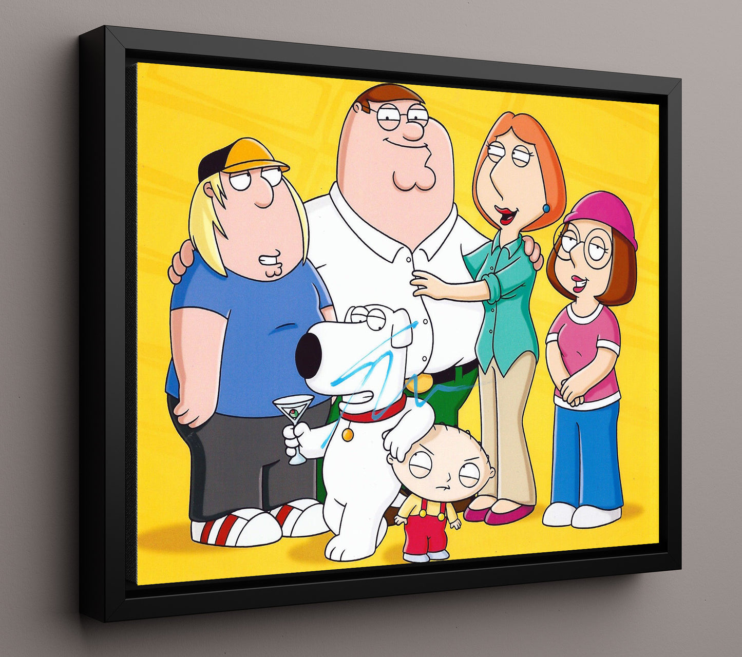 Family Guy - Seth MacFarlane (Creator) Griffin Family Cast Art - Vintage Television Wall Art - 16x20 Framed Canvas wall art print - television decor