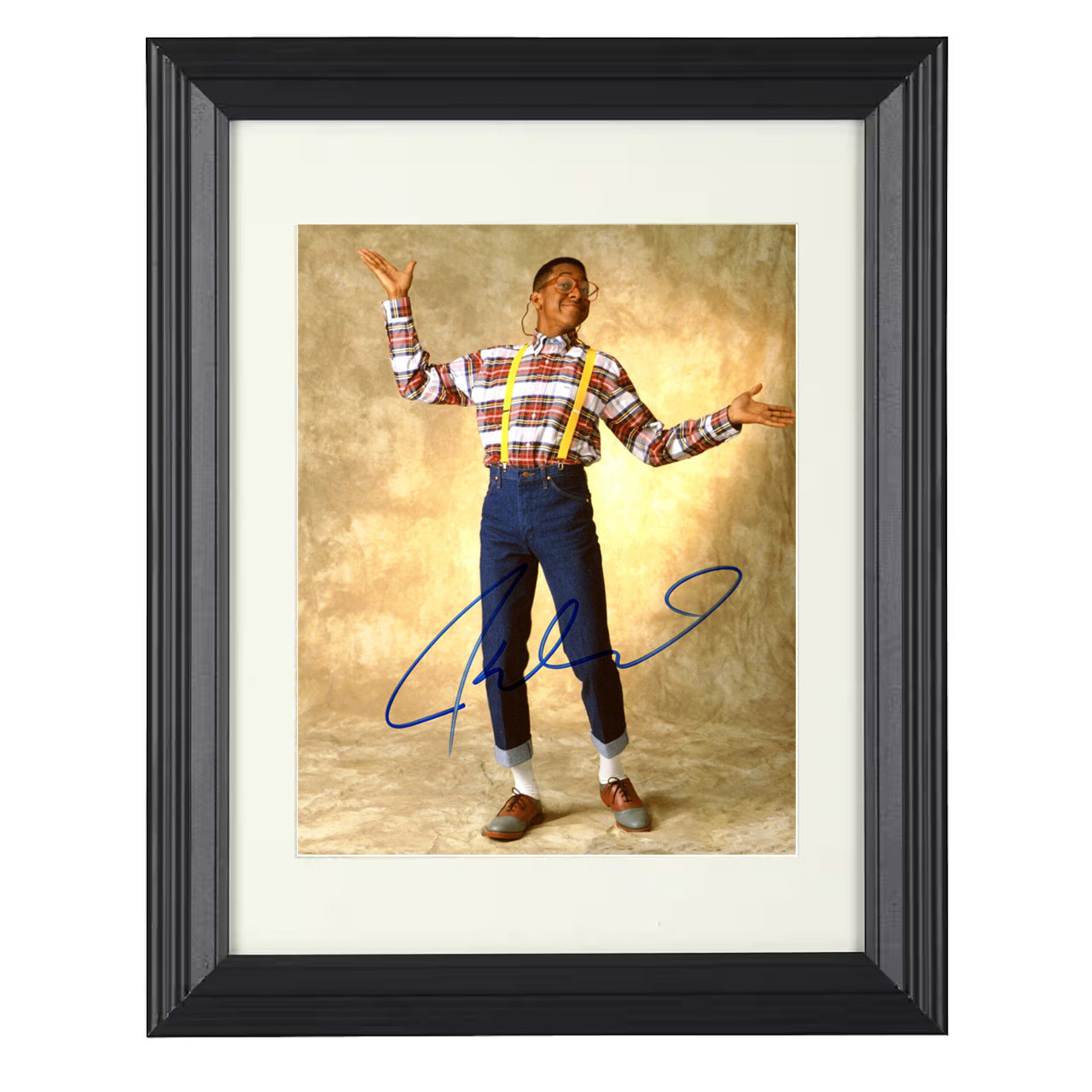 Family Matters – Jaleel White Steve Urkel Suspenders Pose – 8x10 black beveled framed television wall art