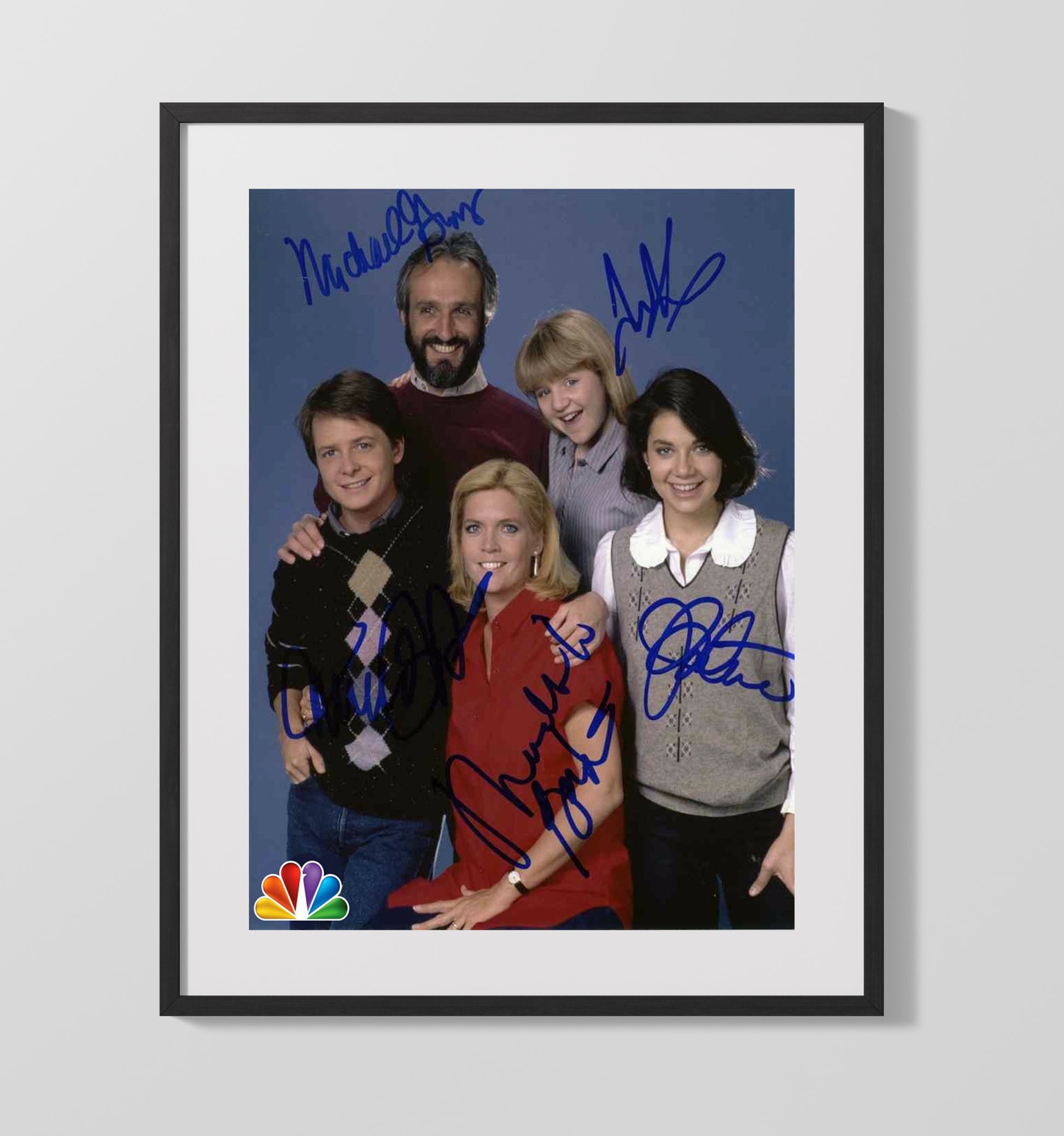 Family Ties - Michael J Fox Cast NBC Promo - Vintage Television Wall Art - 16x20 Gallery Frame wall art print - television decor