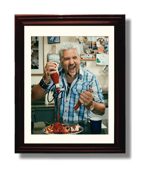 Food Network - Guy Fieri Diner Breakfast Sauce Pour - Vintage Television Wall Art - 8x10 Beveled Frame wall art print - television decor