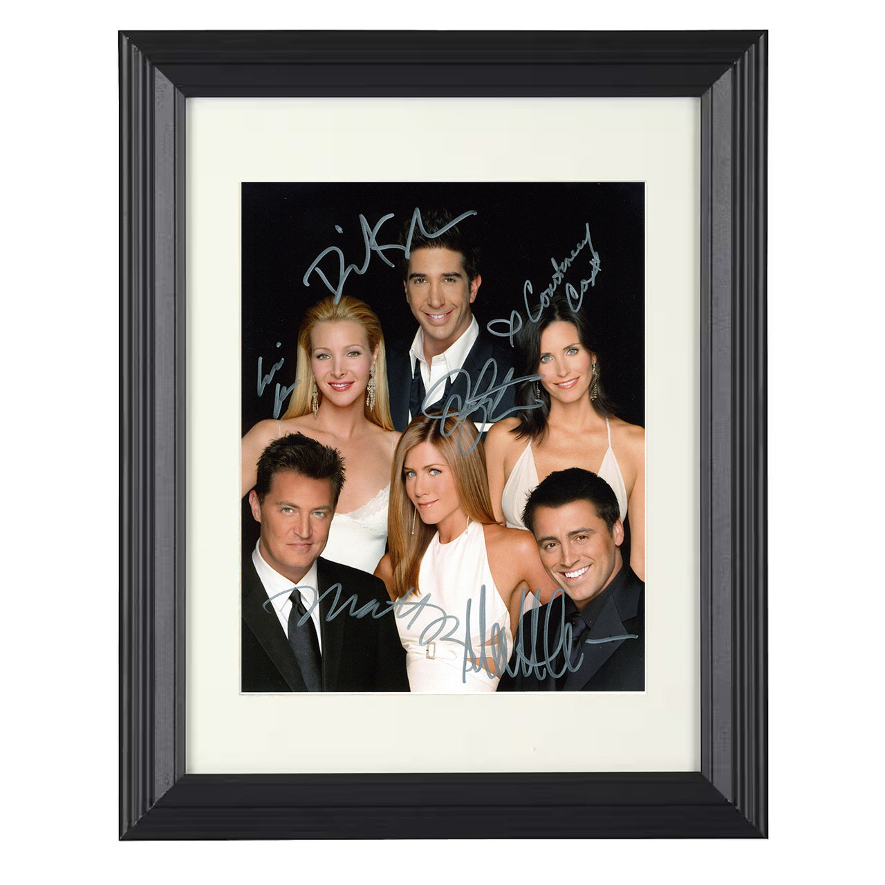 Friends – Cast Main Ensemble Promo Image – 8x10 black beveled framed television wall art