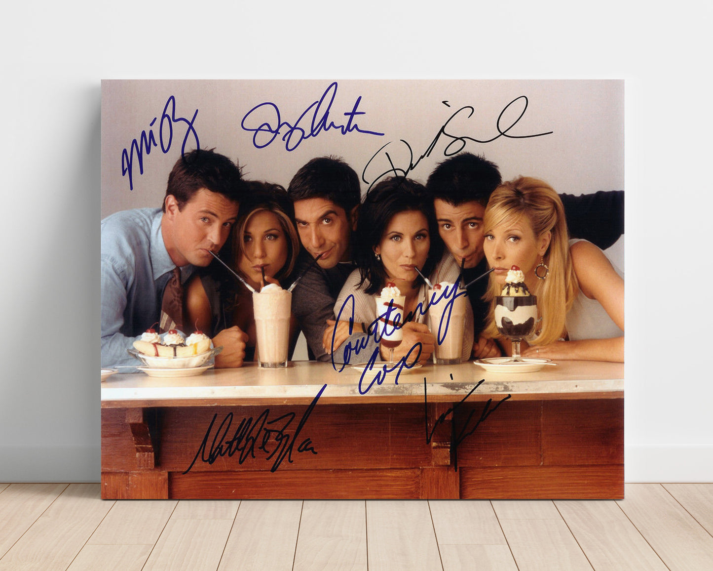 Friends - Jennifer Aniston (Rachel Green) Ensemble Milkshake Diner Scene - Vintage Television Wall Art - 16x20 Unframed Print wall art print - television decor