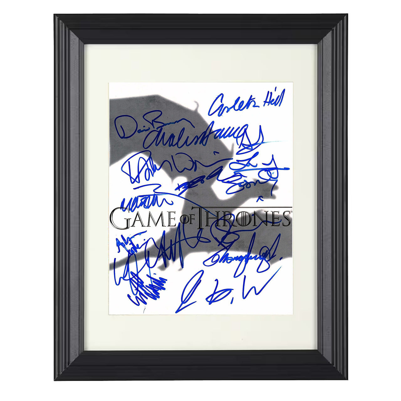 Game of Thrones – Cast Series Logo Ensemble – 8x10 black beveled framed television wall art