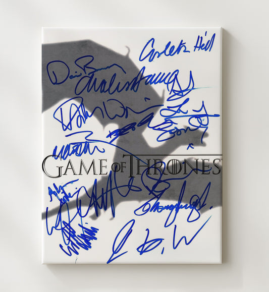 Game of Thrones - Cast Series Logo Signed Ensemble - Canvas television wall art