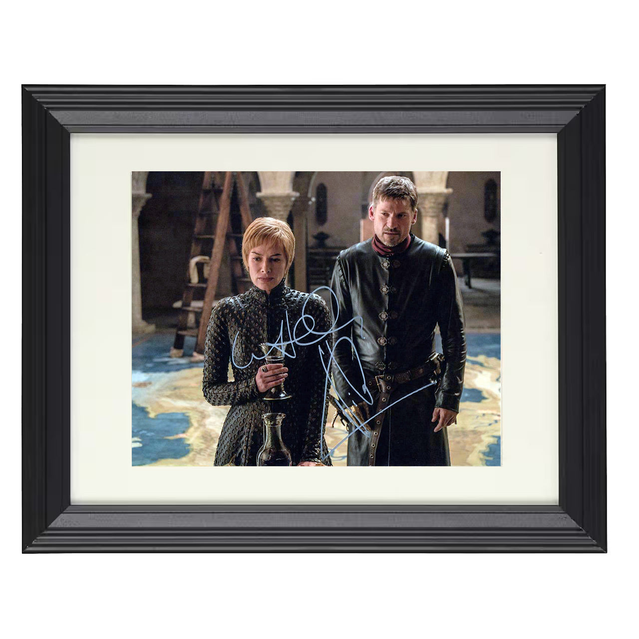 Game of Thrones – Cersei Lannister and Nikolaj Coster-Waldau – 8x10 black beveled framed television wall art