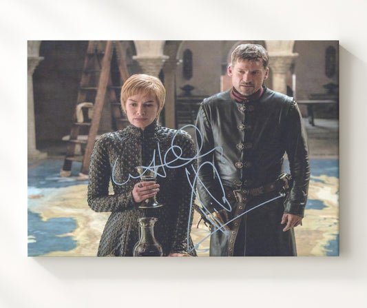 Game of Thrones - Lena Headey (Cersei Lannister) and Nikolaj Coster-Waldau (Jaime Lannister) Throne Room Strategy Exchange - Canvas television wall art