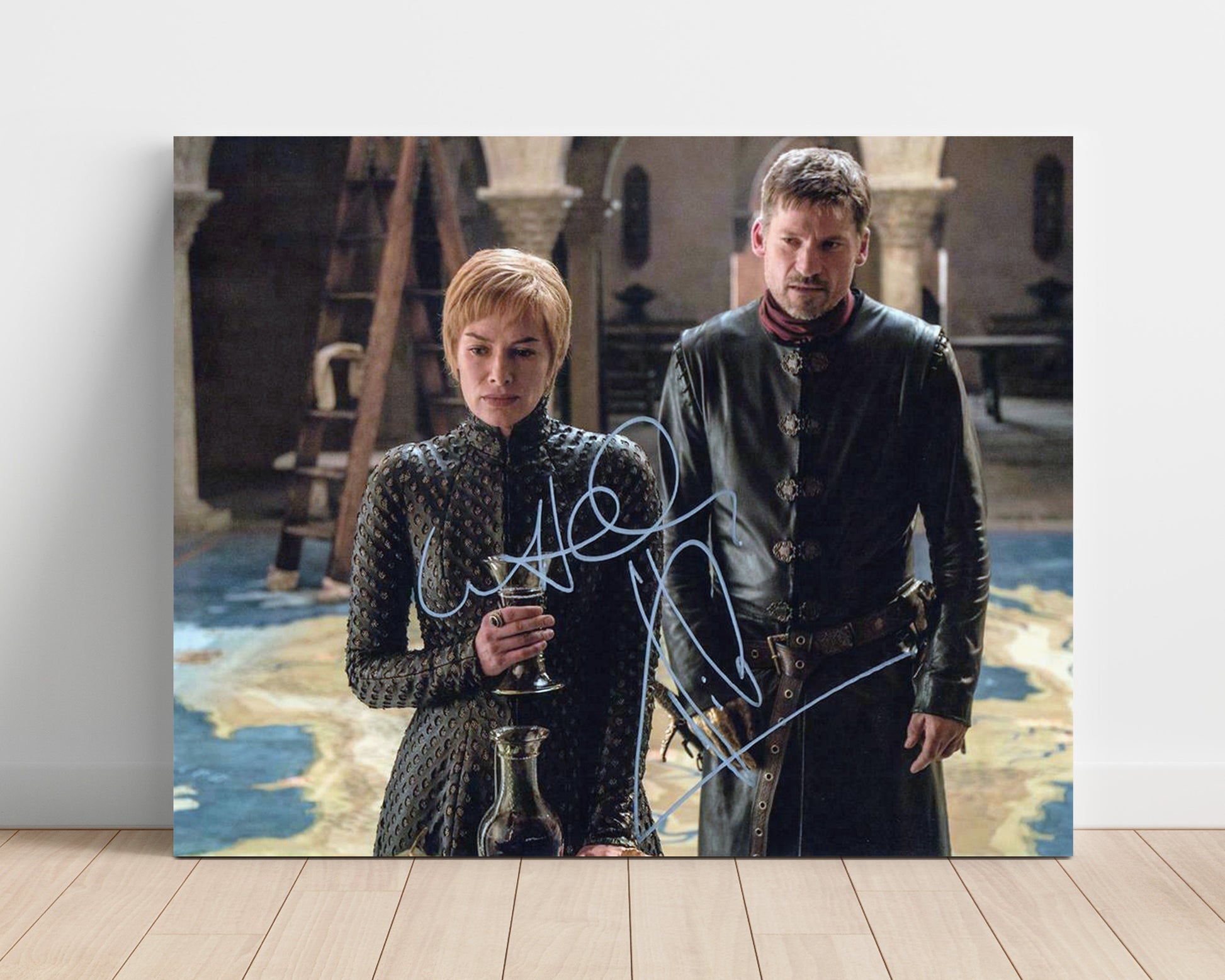 Game of Thrones - Lena Headey (Cersei Lannister) and Nikolaj Coster-Waldau (Jaime Lannister) Throne Room Strategy Exchange - Vintage Television Wall Art - 16x20 Unframed Print wall art print - television decor