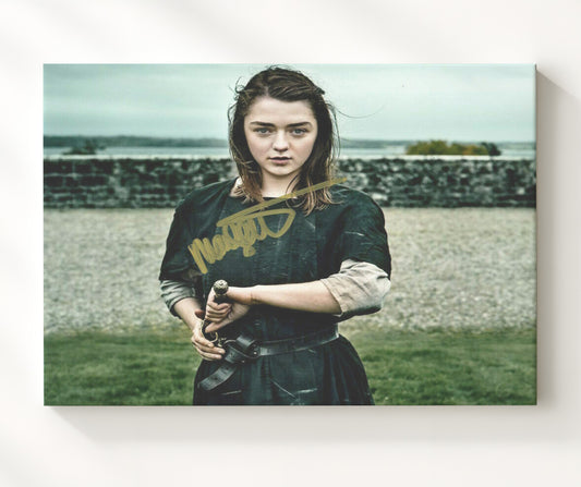Game of Thrones - Maisie Williams (Arya Stark) Sword Training Pose - Canvas television wall art