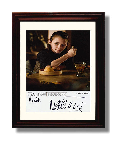 Game of Thrones - Maisie Williams (Arya Stark) Training Dagger Table Scene - Vintage Television Wall Art - 8x10 Beveled Frame wall art print - television decor