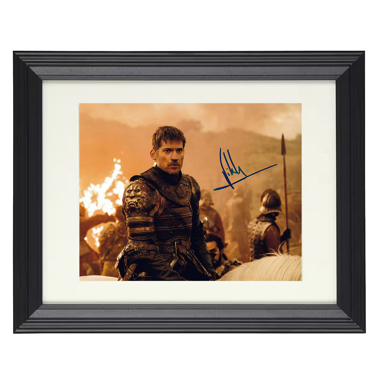 Game of Thrones – Jaime Lannister Battlefield Armor Stand – 8x10 black beveled framed television wall art