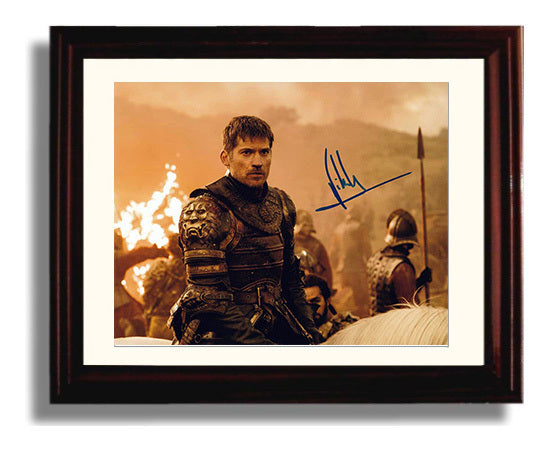 Game of Thrones - Nikolaj Coster-Waldau (Jaime Lannister) Battlefield Armor Stand - Vintage Television Wall Art - 8x10 Beveled Frame wall art print - television decor