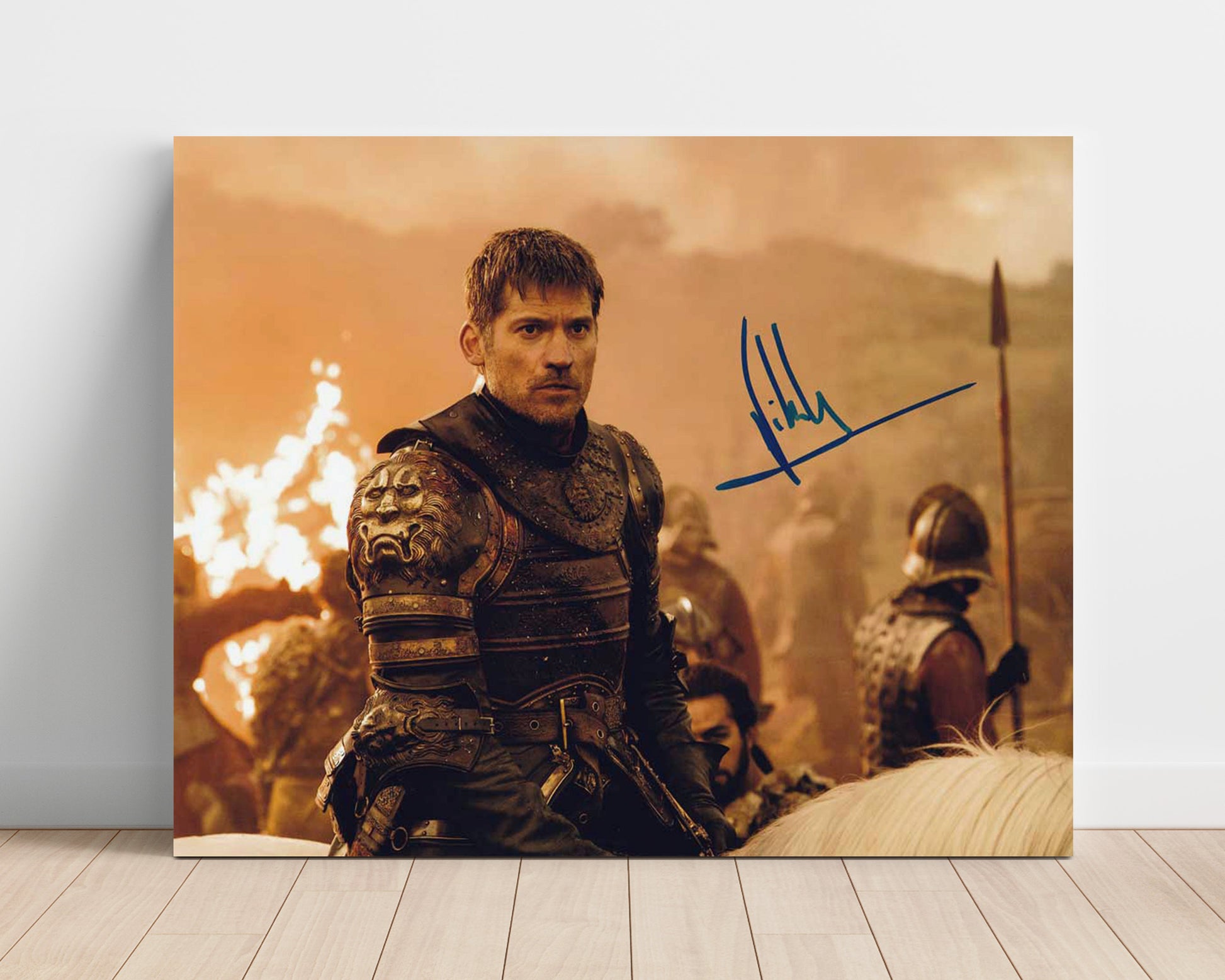 Game of Thrones - Nikolaj Coster-Waldau (Jaime Lannister) Battlefield Armor Stand - Vintage Television Wall Art - 16x20 Unframed Print wall art print - television decor
