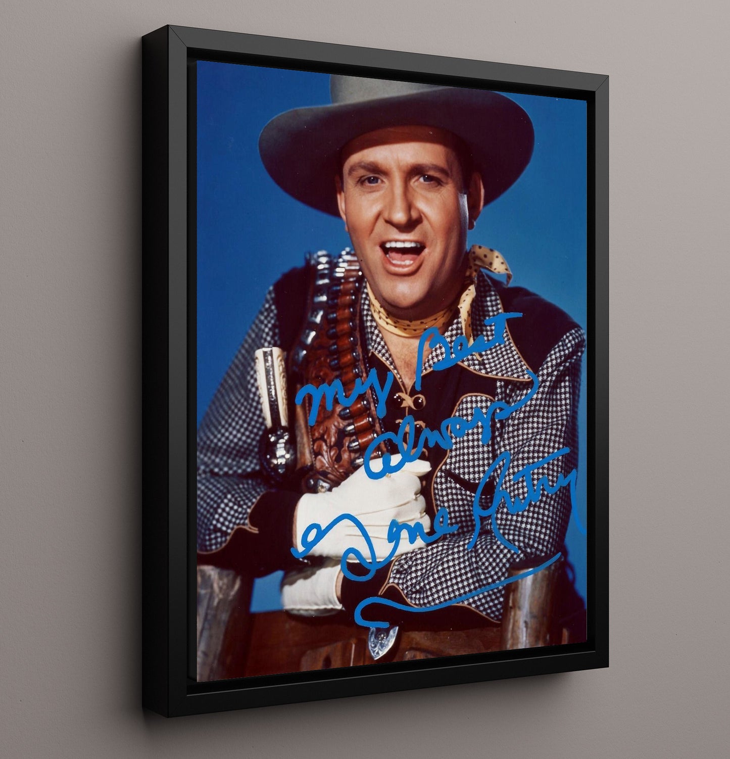 Gene Autry Show - Gene Autry Singing Cowboy Bandolier - Vintage Television Wall Art - 16x20 Framed Canvas wall art print - television decor