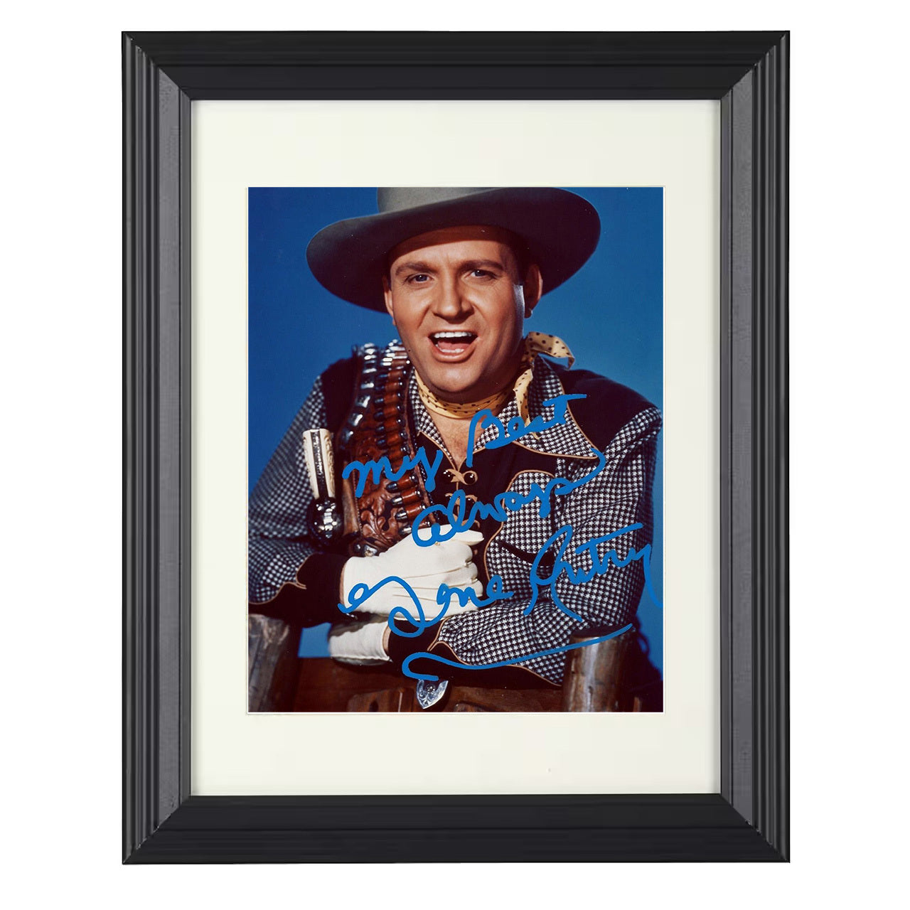 Gene Autry Show – Gene Autry Singing Cowboy Bandolier – 8x10 black beveled framed television wall art