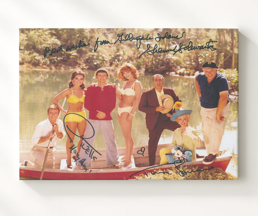 Gilligans Island - Tina Louise (Ginger Grant) Ensemble Lagoon Boat Cast Scene - Canvas television wall art