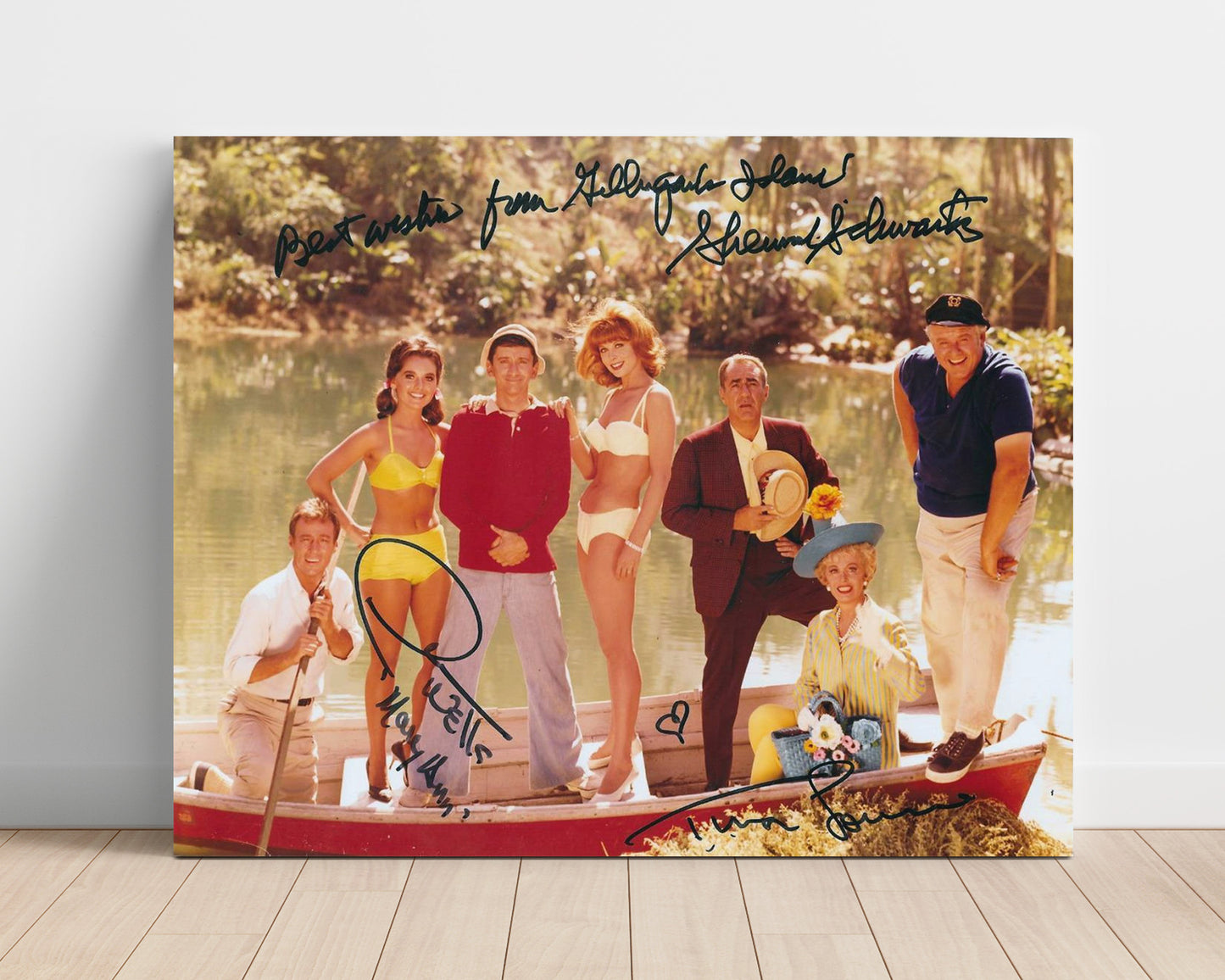Gilligans Island - Tina Louise (Ginger Grant) Ensemble Lagoon Boat Cast Scene - Vintage Television Wall Art - 16x20 Unframed Print wall art print - television decor