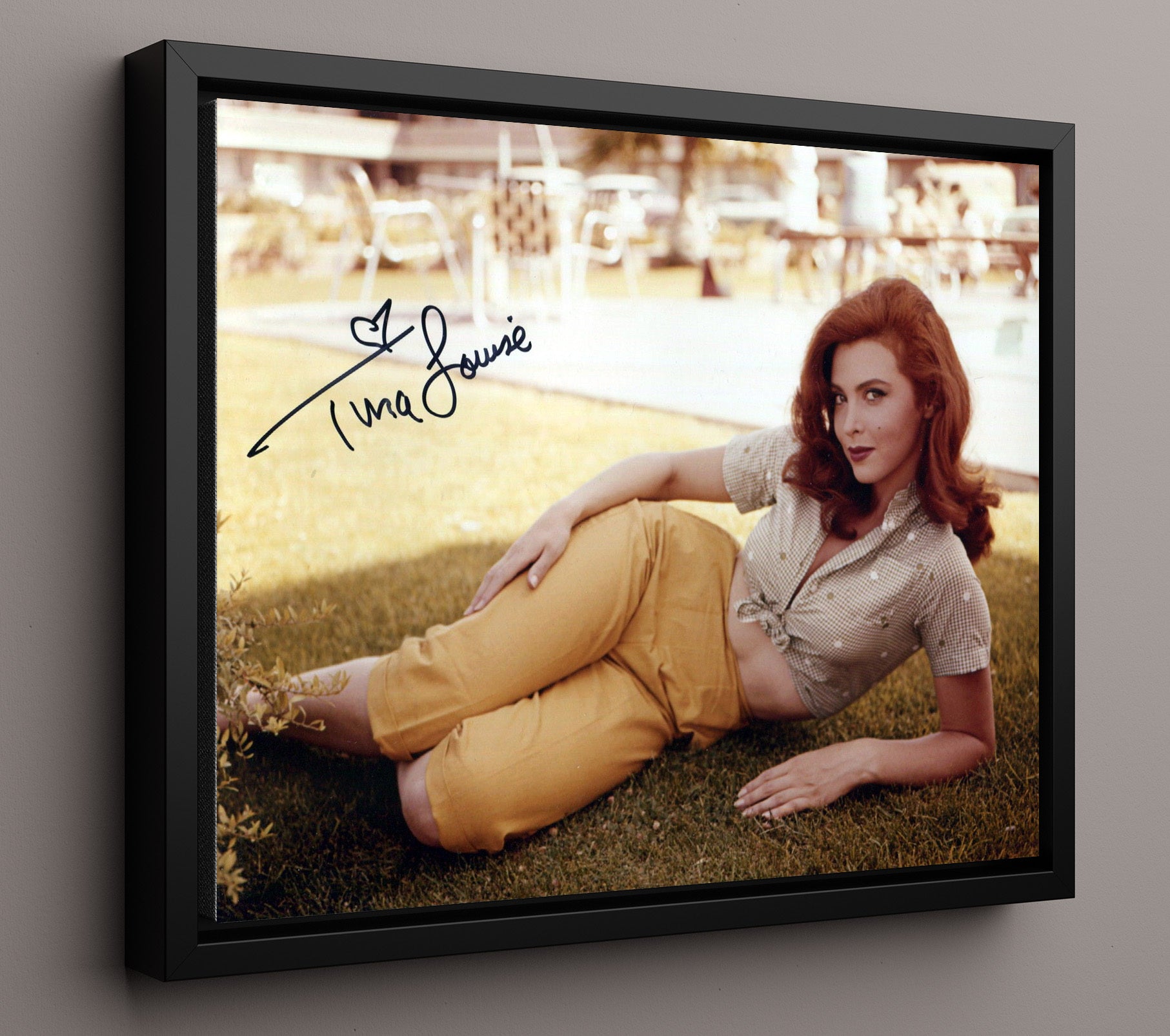 Gilligans Island - Tina Louise (Ginger Grant) Poolside Capri Pose - Vintage Television Wall Art - 16x20 Framed Canvas wall art print - television decor