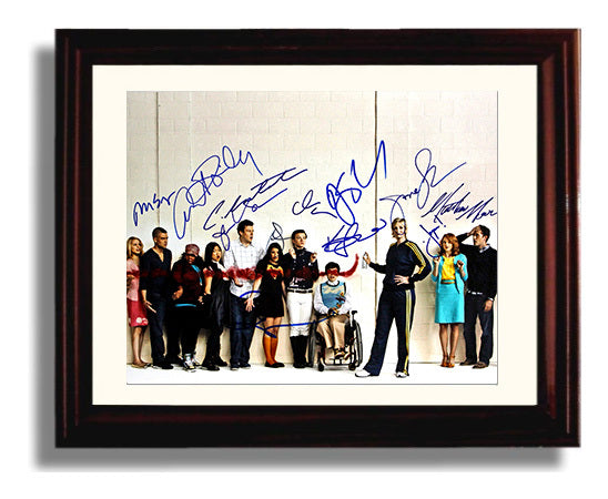 Glee - Lea Michele (Rachel Berry) Ensemble Choir Lineup Cast Scene - Vintage Television Wall Art - 8x10 Beveled Frame wall art print - television decor