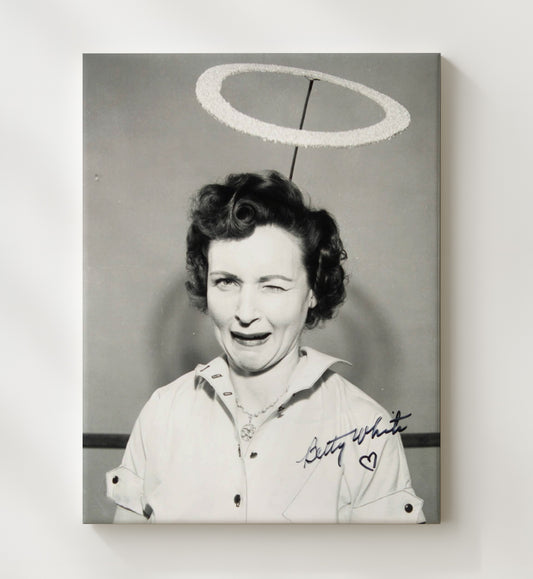 Golden Girls - Betty White Halo Wink Comedy Icon - Canvas television wall art
