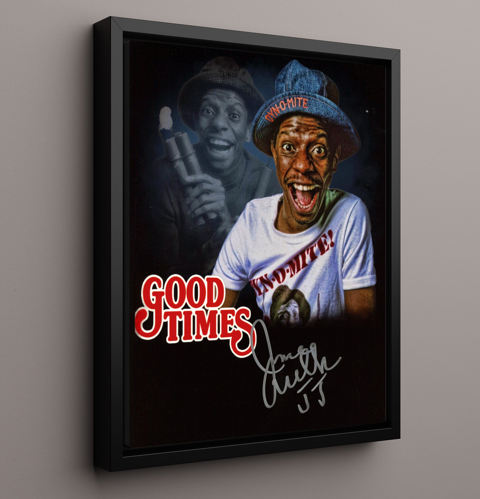 Good Times - Jimmie Walker - J.J. Evans Dynomite Promo Poster - Vintage Television Wall Art - 16x20 Framed Canvas wall art print - television decor