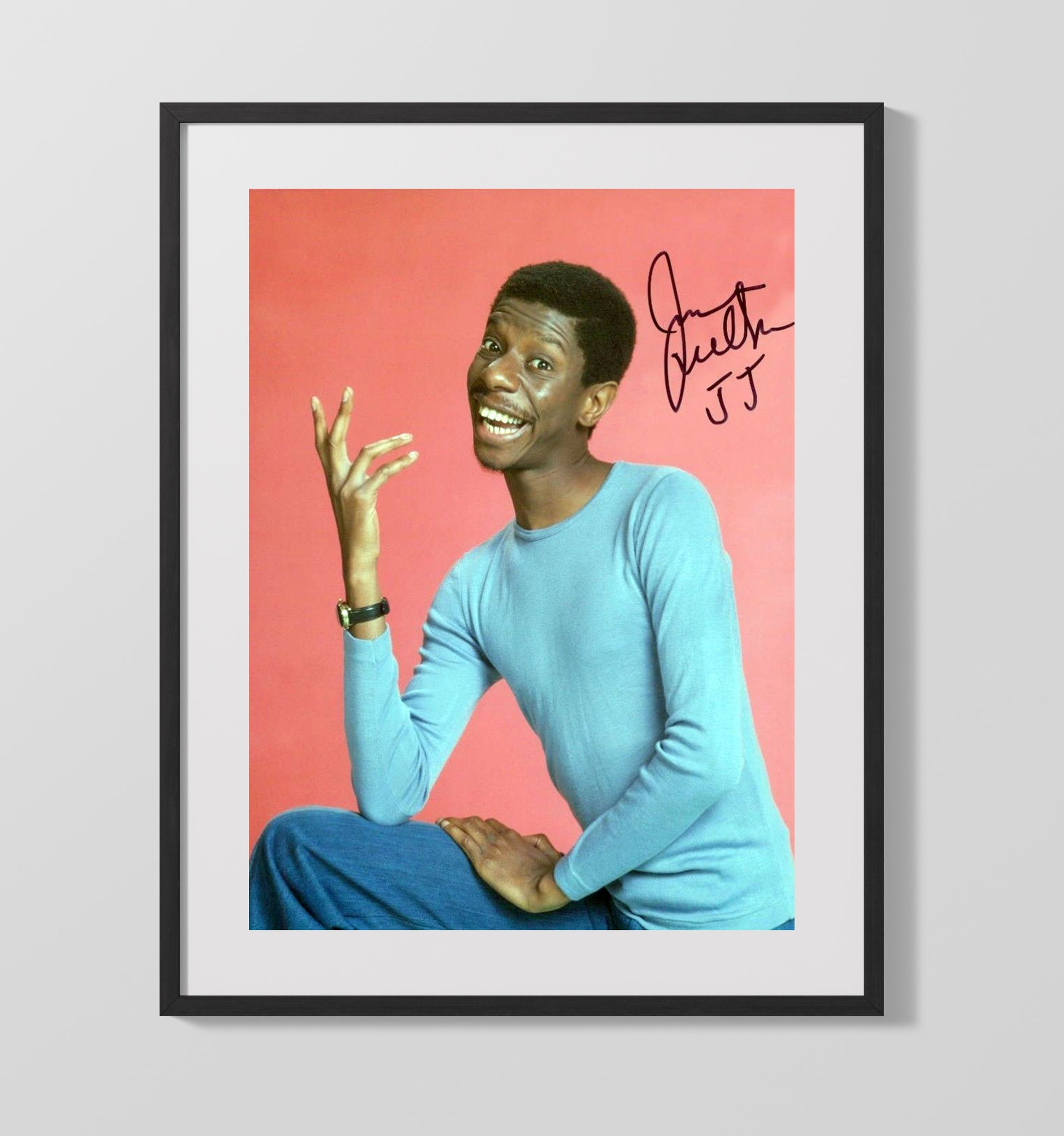 Good Times - Jimmie Walker - J.J. Evans Laughing Studio Shot - Vintage Television Wall Art - 16x20 Gallery Frame wall art print - television decor