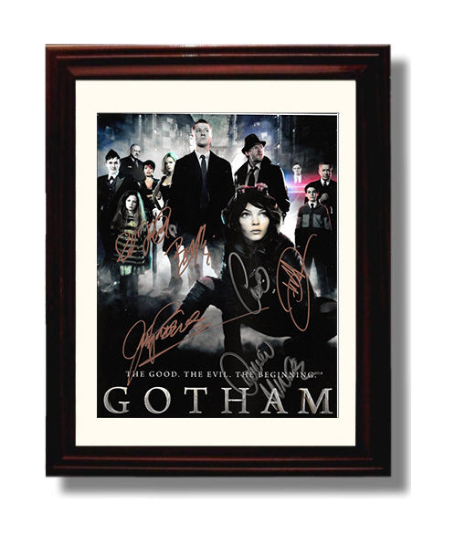 Gotham - Cast Gotham City Ensemble Poster - Vintage Television Wall Art - 8x10 Beveled Frame wall art print - television decor