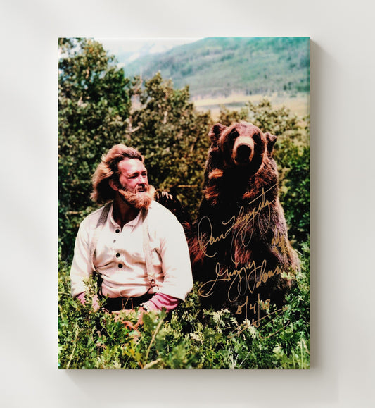 Grizzly Adams - Dan Haggerty with Bear - Canvas television wall art