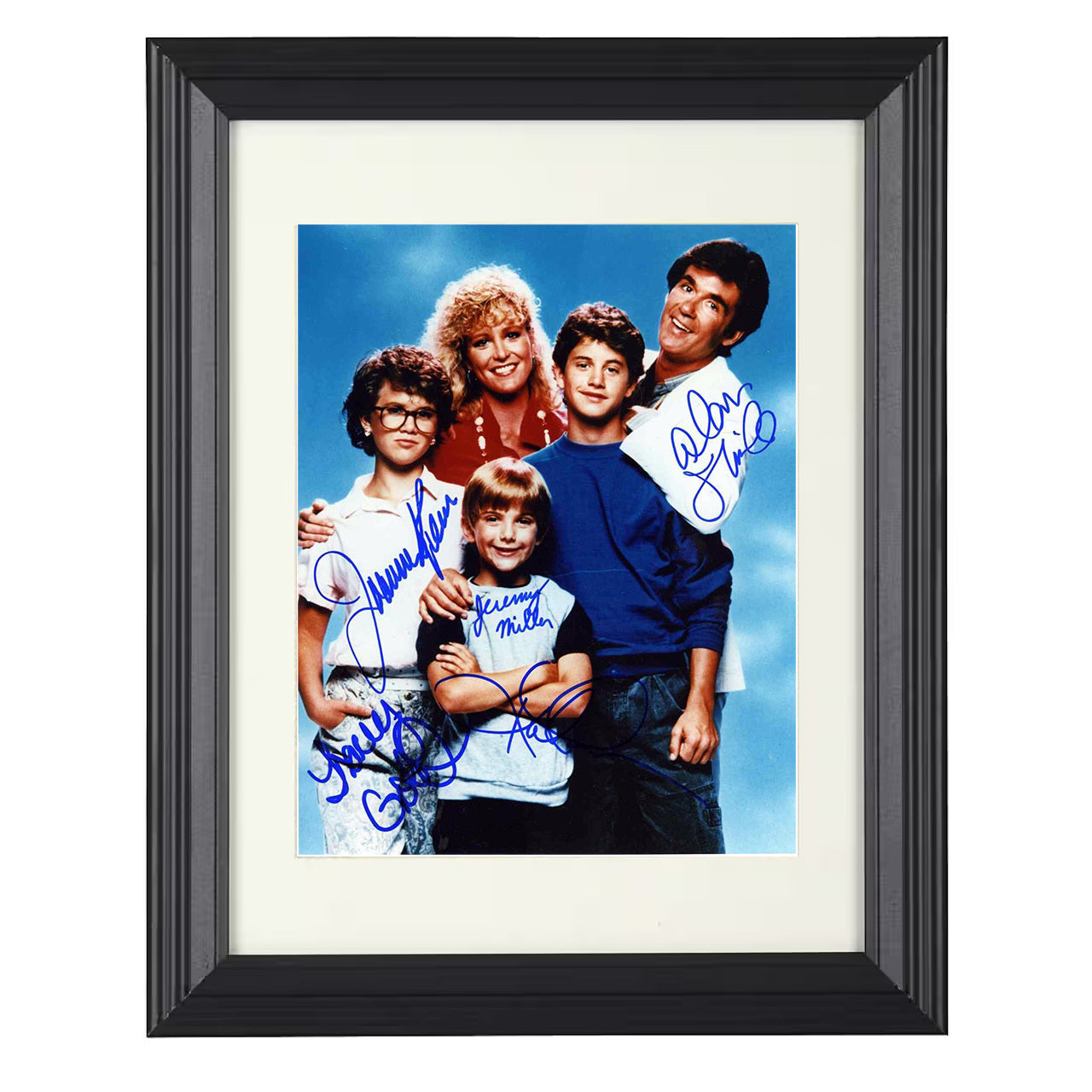 Growing Pains – Cast Seaver Family Promo Image – 8x10 black beveled framed television wall art
