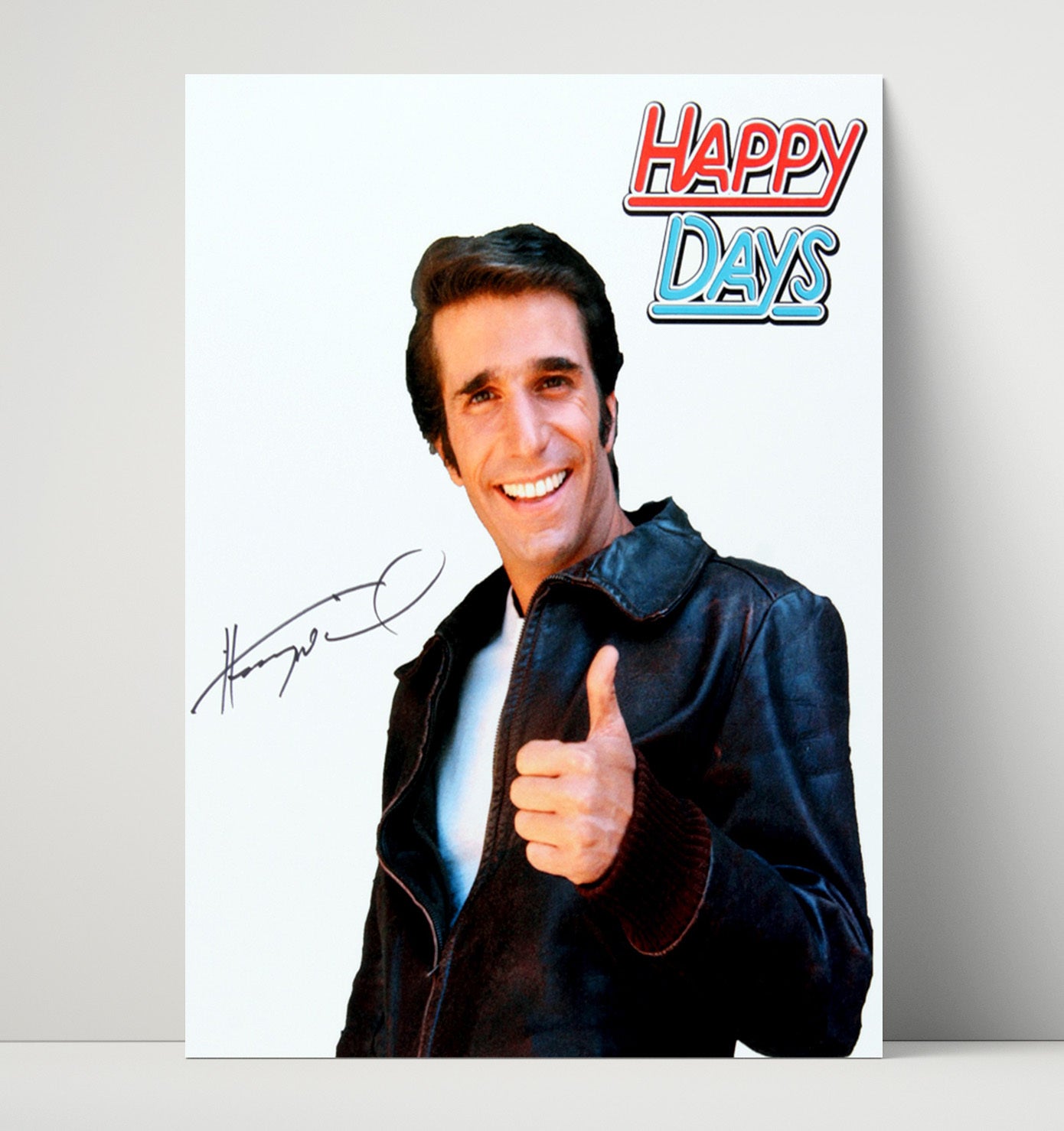Happy Days - Henry Winkler Fonzie Thumbs Up Logo - Vintage Television Wall Art - 16x20 Unframed Print wall art print - television decor