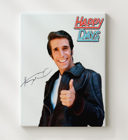 Happy Days - Henry Winkler Fonzie Thumbs Up Logo - Canvas television wall art