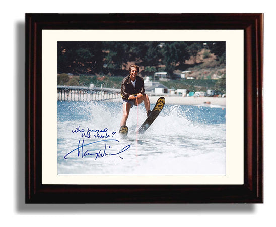 Happy Days - Henry Winkler (Arthur Fonzarelli) Waterski Shark Jump Scene - Vintage Television Wall Art - 8x10 Beveled Frame wall art print - television decor