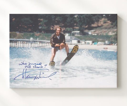 Happy Days - Henry Winkler (Arthur Fonzarelli) Waterski Shark Jump Scene - Canvas television wall art