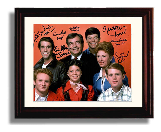 Happy Days - Ron Howard (Richie Cunningham) Ensemble Cast Scene - Vintage Television Wall Art - 8x10 Beveled Frame wall art print - television decor